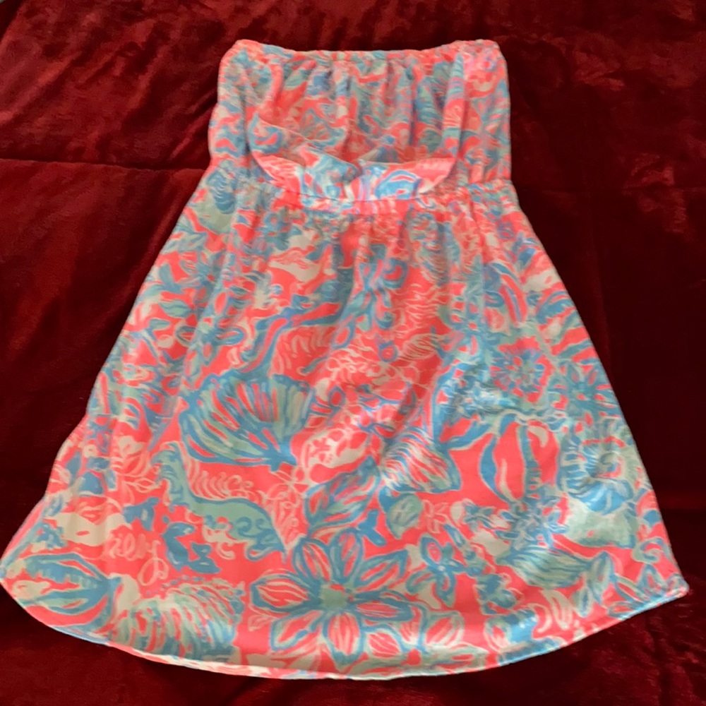 Lilly Pulitzer summer strapless dress size medium